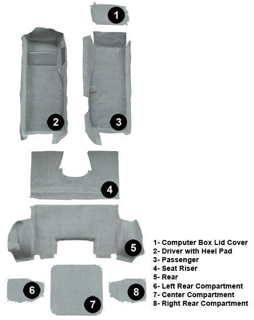 ACC Replacement Carpet Kit For 1997-2004 Chevrolet Corvette Coupe with Pad - CHOOSE COLOR
