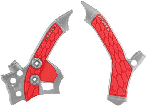 Acerbis Silver/Red X-Grip Frame Guard - 2726851418