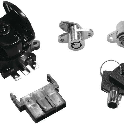 Bikers Choice Ignition Switch and Saddlebag Lock Kit For - 78404B Black