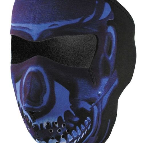 Zan Headgear Full Mask Neoprene Blue Chrome Skull