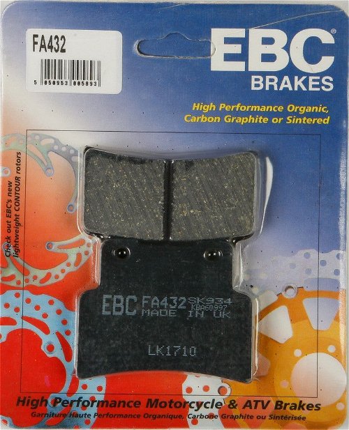 EBC 1 Pair Premium SFA Organic OE Replacement Brake Pads MPN FA432