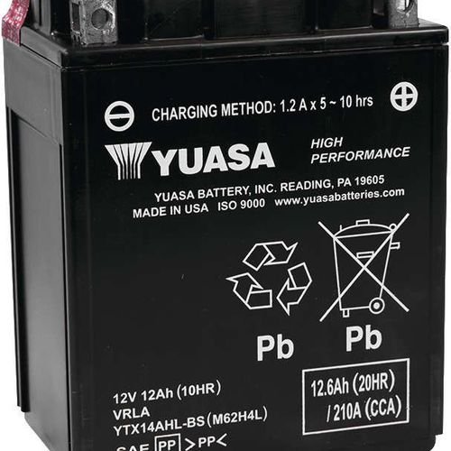 Yuasa AGM Maintenance Free Battery - YUAM62RBH