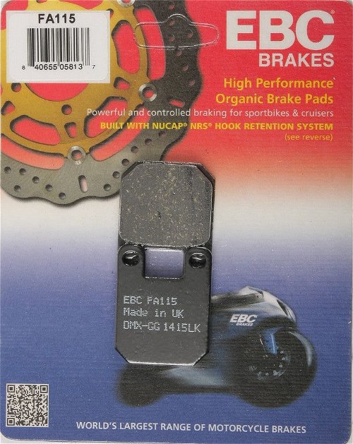 EBC 1 Pair FA Series Organic Replacement Brake Pads MPN FA115