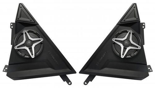 SSV Works Front 6.5" Speaker Pods With Orange Grilles For Polaris Slingshot 15-21