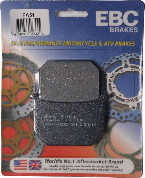 EBC 1 Pair Premium SFA Organic OE Replacement Brake Pads MPN FA51
