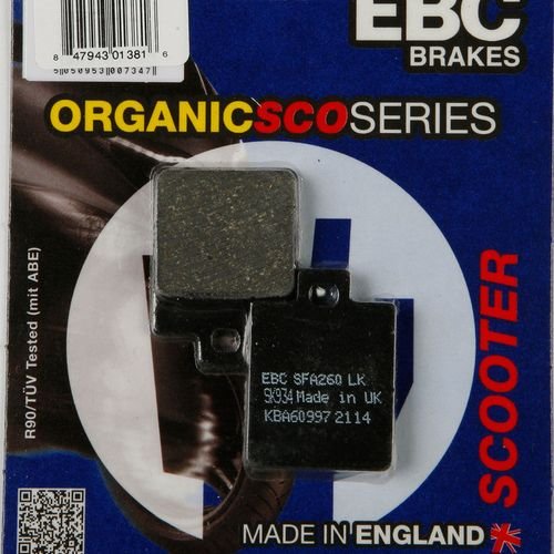EBC 1 Pair Premium SFA Organic OE Replacement Brake Pads MPN SFA260