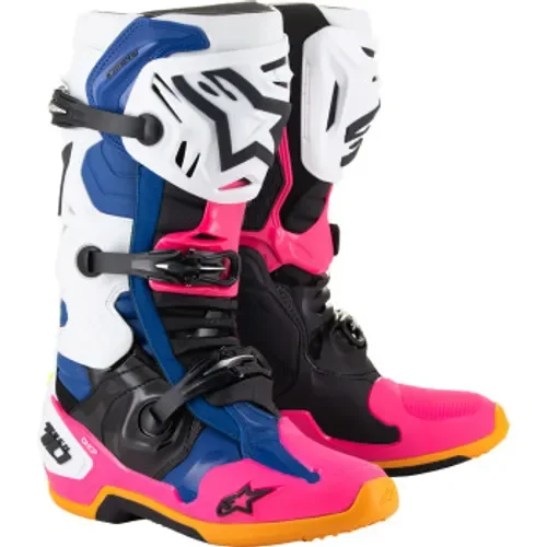 Tech 10 Coast LE Boots White/Dark Blue/Pink Fluo Size 8