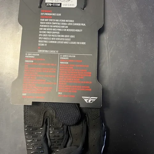 Fly Racing Evolution DST Gloves Black/Grey Men's Size Medium 