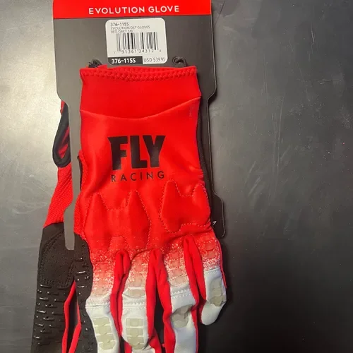 Fly Racing Evolution DST Gloves Red/Grey Men's Size Sm 