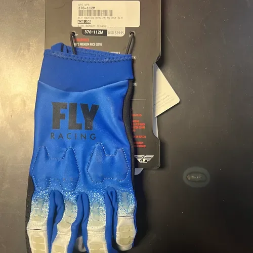 Fly Racing Evolution DST Gloves Blue/Grey Men's Size Medium 