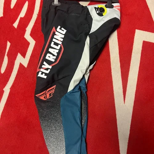 Fly Racing Evolution DST Pants Black/Grey/Blue Men's Size 28