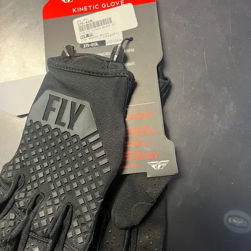 Fly Racing Kinetic Gloves Black Men's Size Large