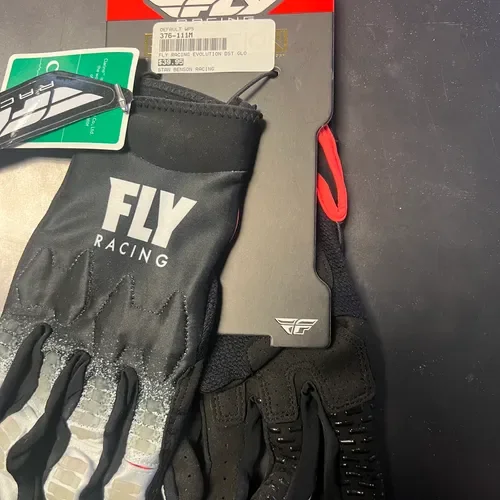 Fly Racing Evolution DST Gloves Black/Grey Men's Size Medium 