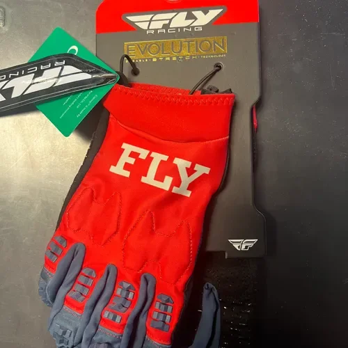 Fly Racing Evolution DST Gloves Red/Grey Men's Size Medium 