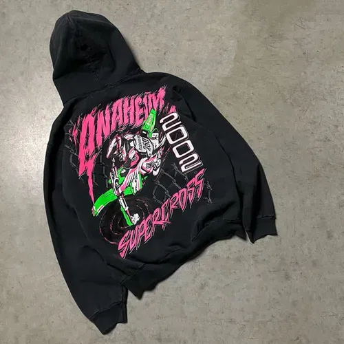 Dirt Studios 2002 Anaheim Supercross Hoodie - Aged Black Size Medium