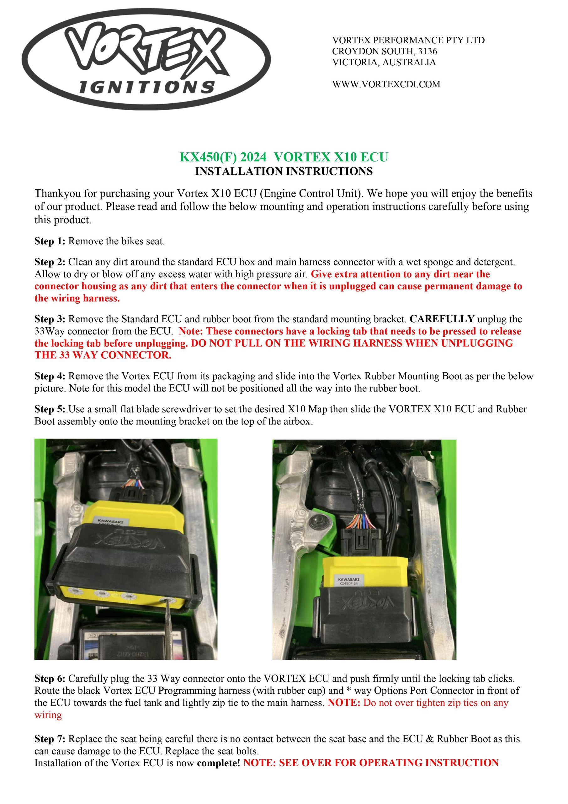 2024-2026 Kawasaki KX450 - Vortex ECU from Dynamic Racing