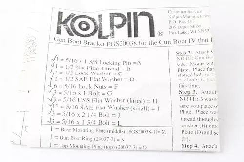 Kolpin Gun Boot Bracket Mount for Polaris Composite Racks PSG20038 2688