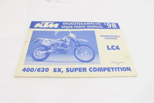 1998 Ktm 400 / 620 LC4 Chassis Spare Part Number Manual Book 9681
