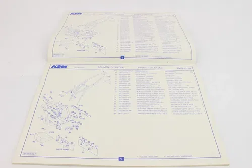 1998 Ktm 400 / 620 LC4 Chassis Spare Part Number Manual Book 9681