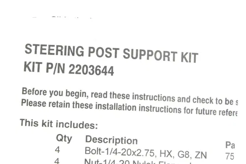 OEM Polaris Steering Post Support Kit 2203644 2688