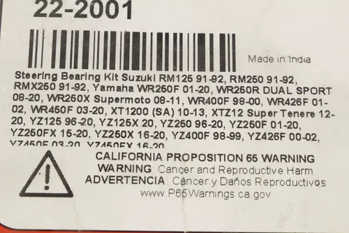 2017 Yamaha Yz250f Steering Bearing Kit k7248