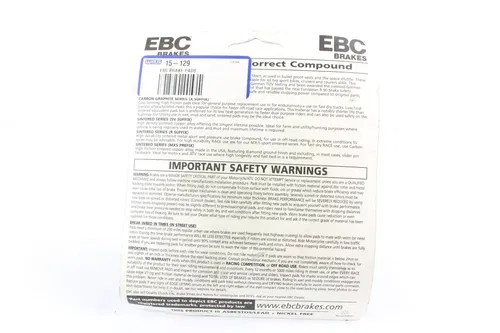 EBC High Performance Sintered Kawasaki Brake Pads FA129 2688