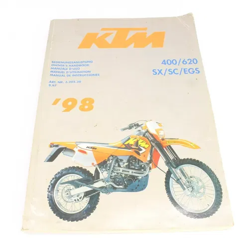 1998 Ktm 620 400 SX SC EGS Original Owners Manual Book 9681