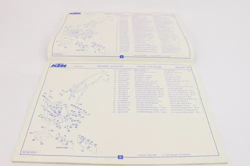 1998 Ktm 400 / 620 LC4 Chassis Spare Part Number Manual Book 9681
