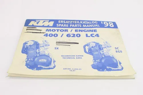 1998 Ktm 400 / 620 LC4 Engine Spare Part Number Manual Book 9681