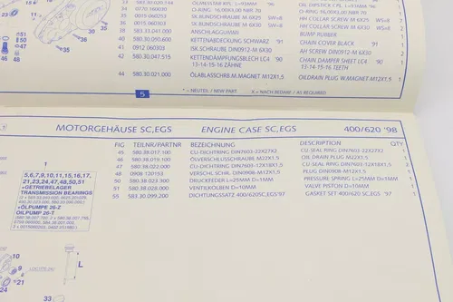 1998 Ktm 400 / 620 LC4 Engine Spare Part Number Manual Book 9681