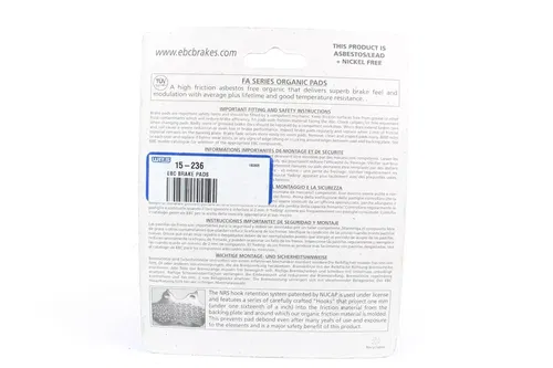 EBC High Performance Organic Triumph Brake Pads FA236 2688