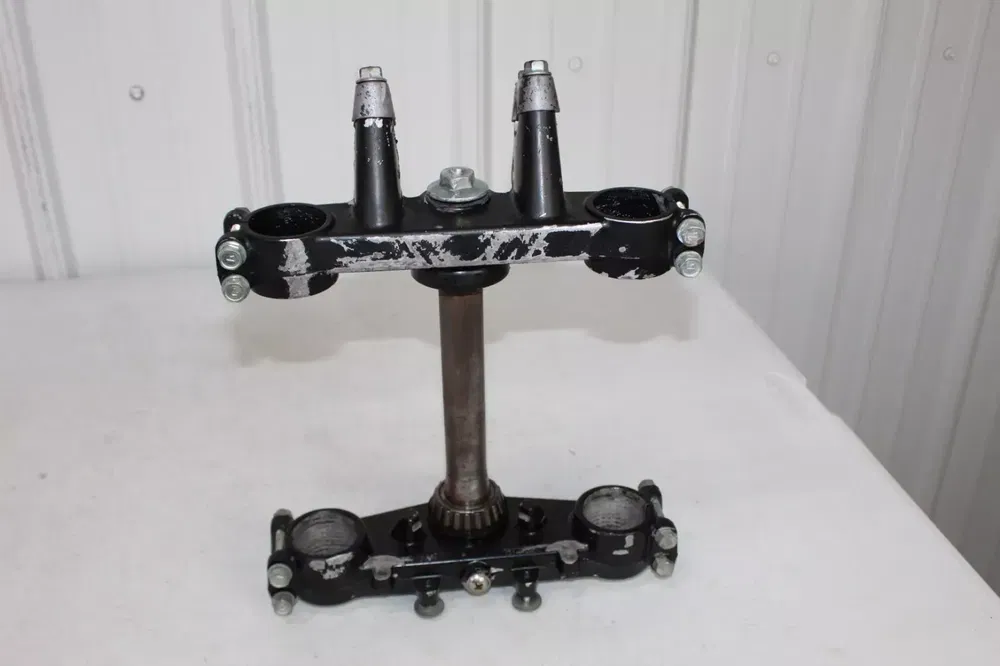 1984 Kawasaki KX125 Triple Clamp Set Upper Lower Clamps KX 1984 Kawasaki KX125 Triple Clamp Set Upper Lower Clamps KX
