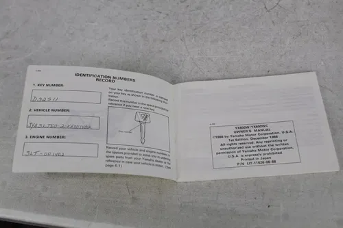 1989 Yamaha Radian YX600 W WC OEM Owners Manual YX 600 89 #1