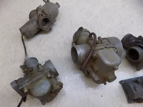Lot of 8 Kawasaki Mikuni Carburetors / Parts from the 1970's