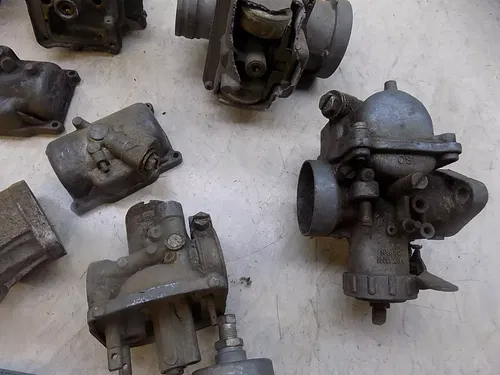 Lot of 8 Kawasaki Mikuni Carburetors / Parts from the 1970's