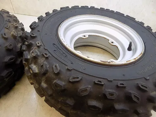 Suzuki LT500R Quadzilla Front Wheels w/ Dunlop Tires  LT 500 1990