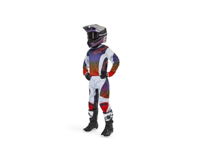 ALPINESTARS YOUTH RACER LIGHT GREY HOT ORANGE GEAR SET