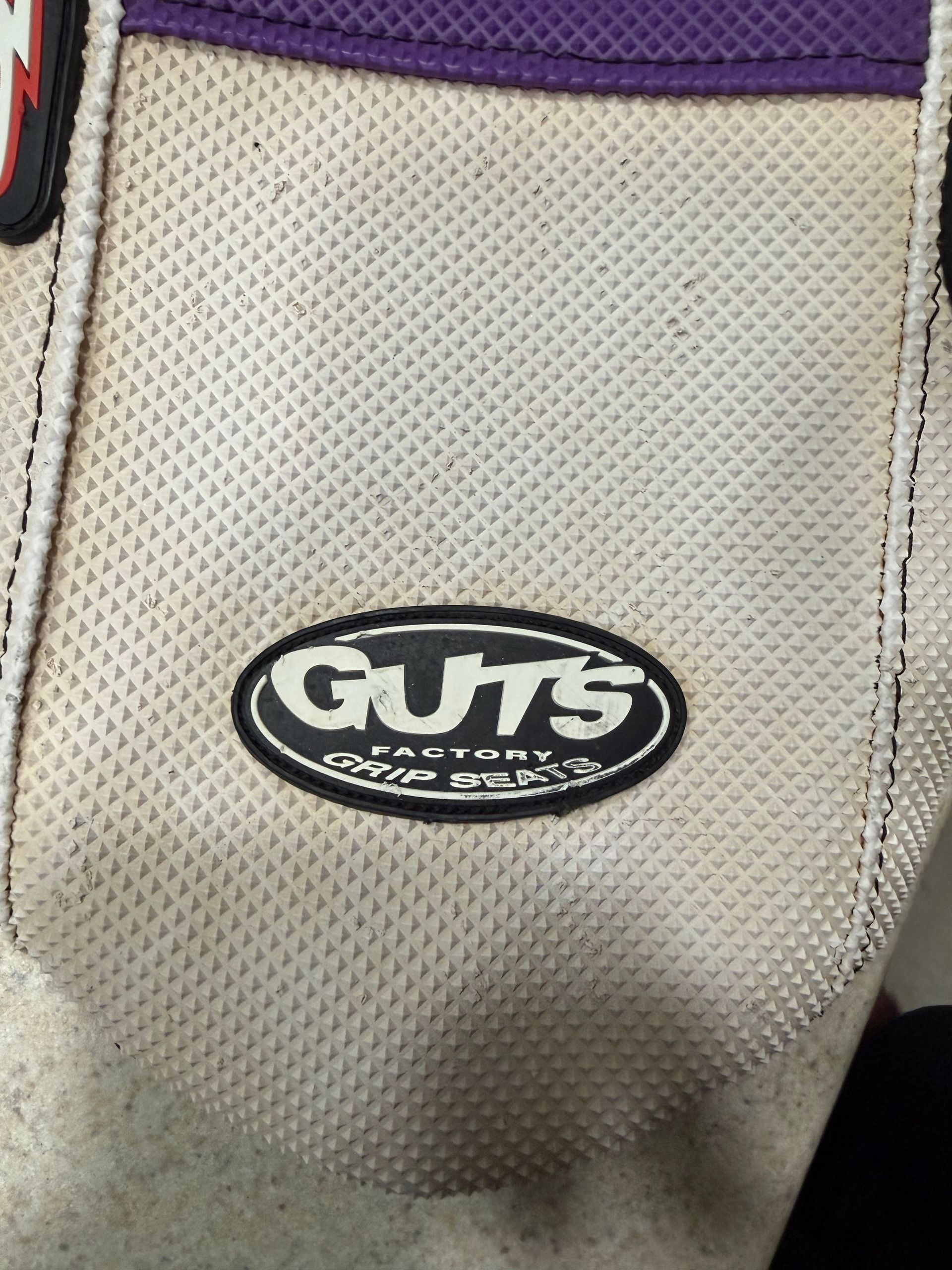 White And Purple Guts Seat Cover