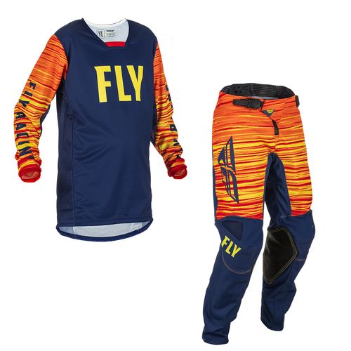 FLY RACING YOUTH KINETIC WAVE GEAR SET - NAVY