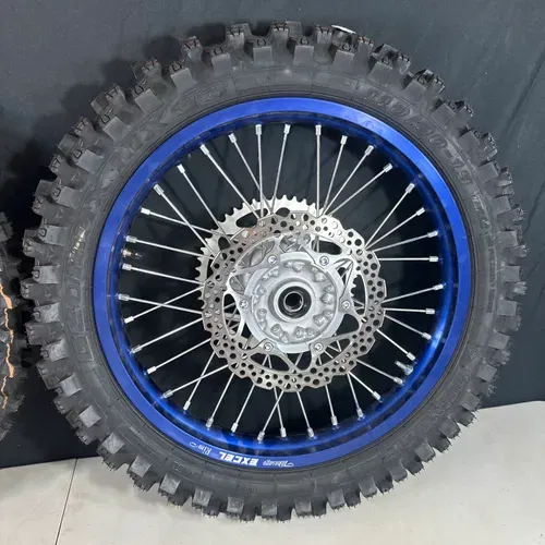 New Yamaha Yz125 Yz250 Blue Excel Wheel Set Wheels 21 Front 19 Rear Inch Hub Rim Rims Tires Tire Wheel Wheels Set Blue Kit Rotors Rotor Sprocket