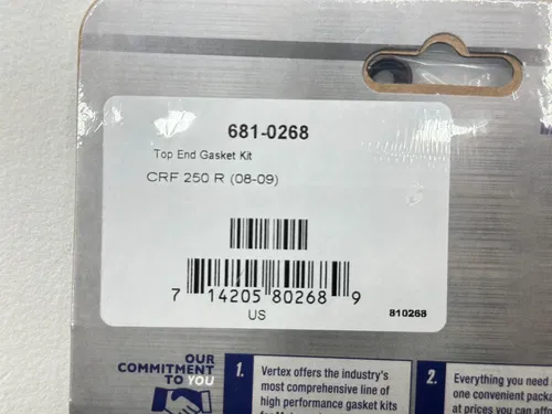 New 2009 Honda CRF250R Vertex Gasket Top End Kit Seals 681-0268 Dirt Bike CRF