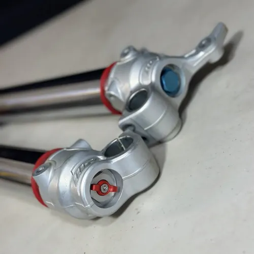 2023 KTM 250 SX WP Xact Front Fork Set Forks Suspension 48mm Lug Lugs Tube Tubes Upper Lower Clicker Seal Seals Aftermarket Internals Rebuild Upgraded Valve Valved Revalved Respring Air