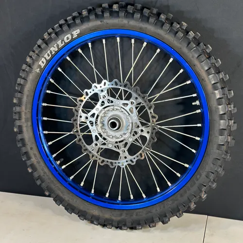Yamaha Blue Wheel Wheels Set Front Rear 21 19 Inch Back Tire Tube Rim Rotor Sprocket Titanium Bolts Hub Spoke Nipple Spacer Spacers