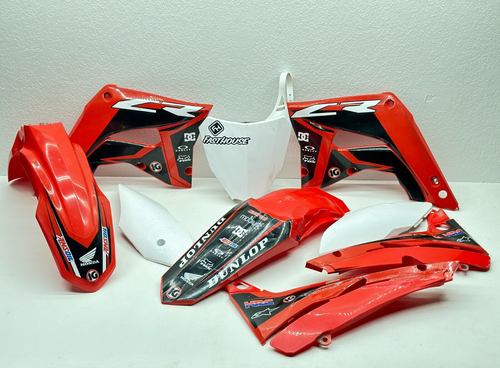 2004 Honda CR250R Plastics restyle Kit Shrouds Fender OEM Graphics Plates CR 250