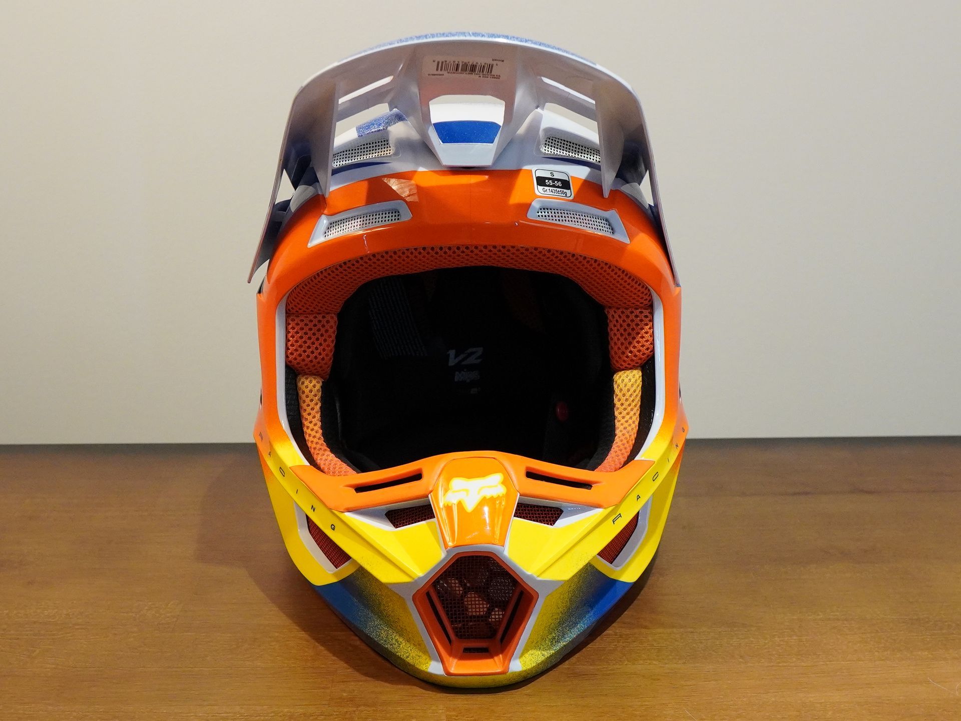 FOX V2 RKANE HELMET ORG/BLU S