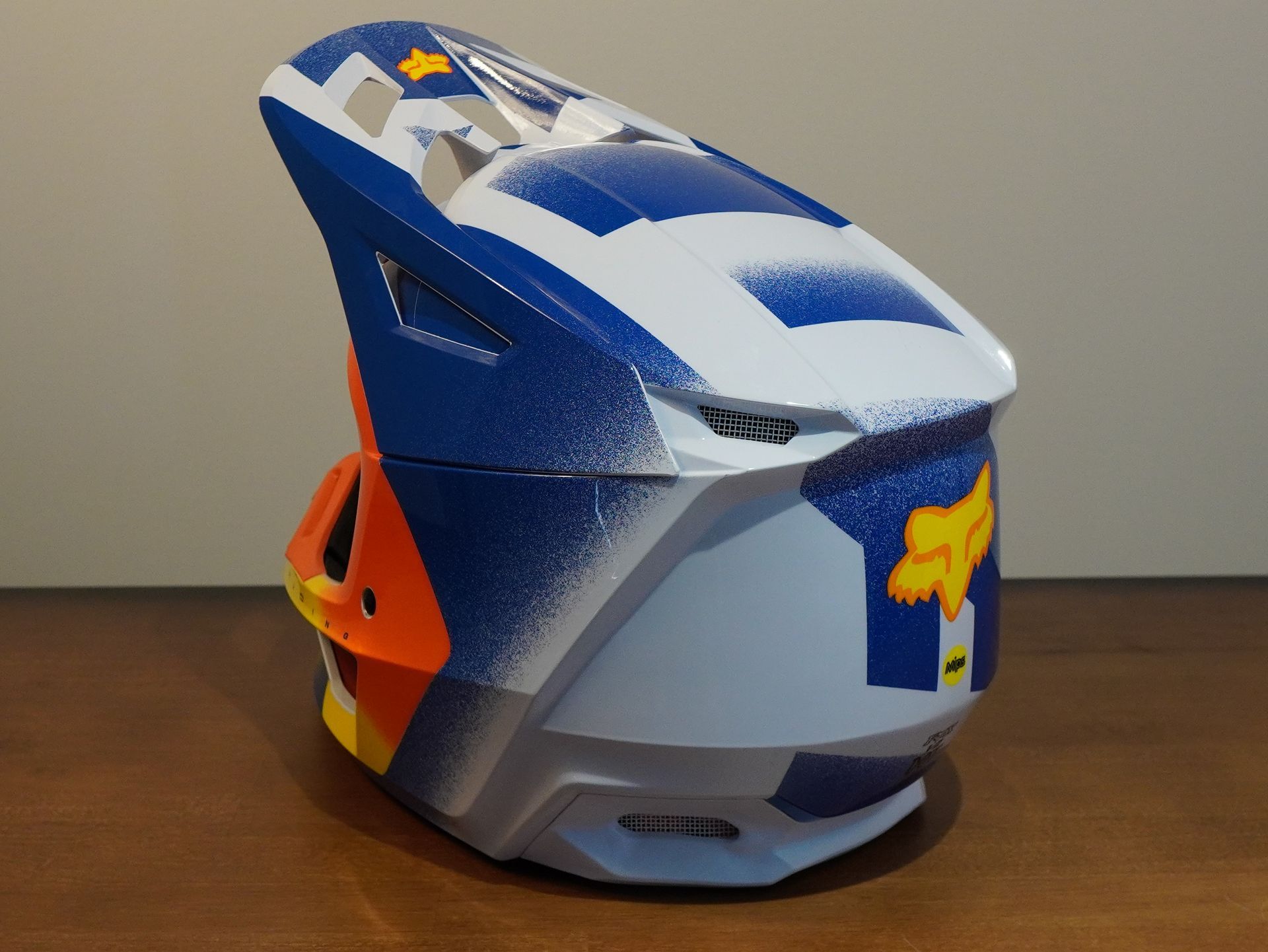 FOX V2 RKANE HELMET ORG/BLU S