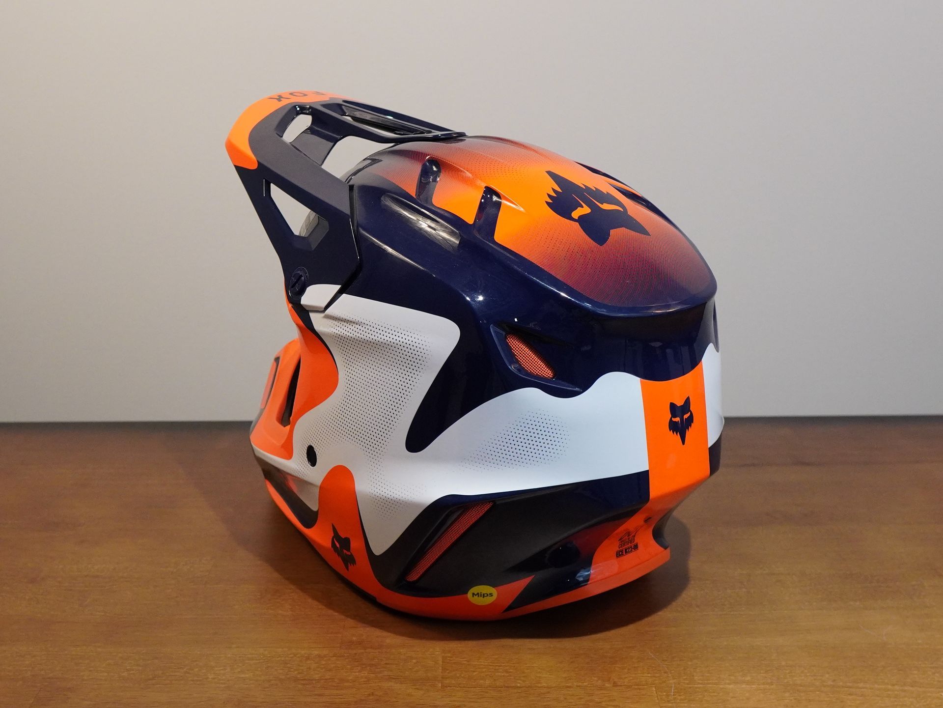 FOX V3 REVISE HELMET NVY/ORG S