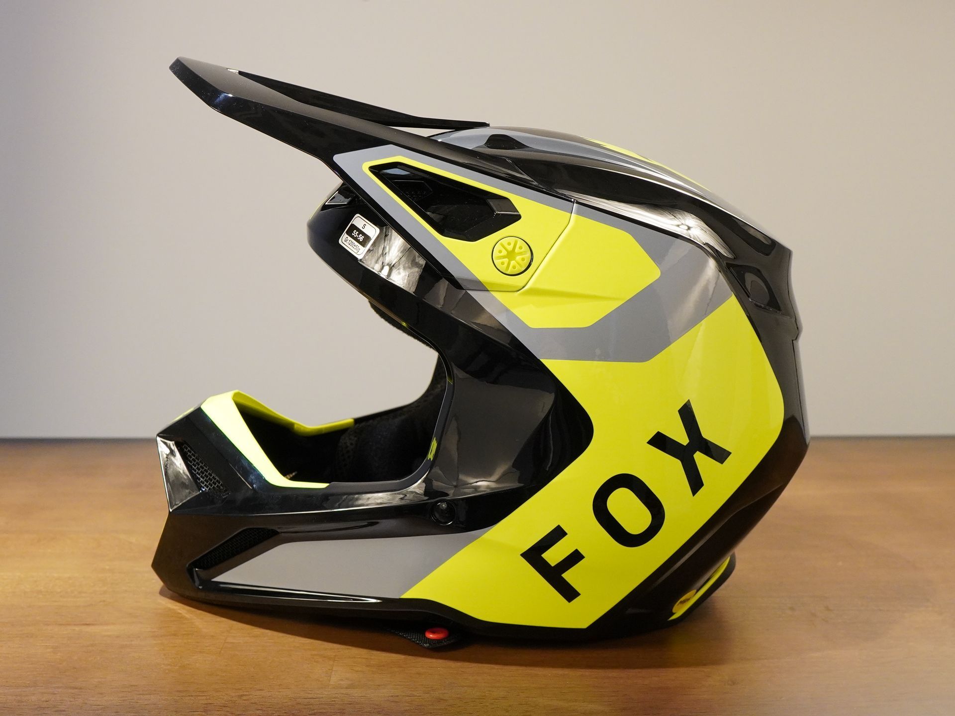 FOX V1 LEAN HELMET GRY/YEL (S)