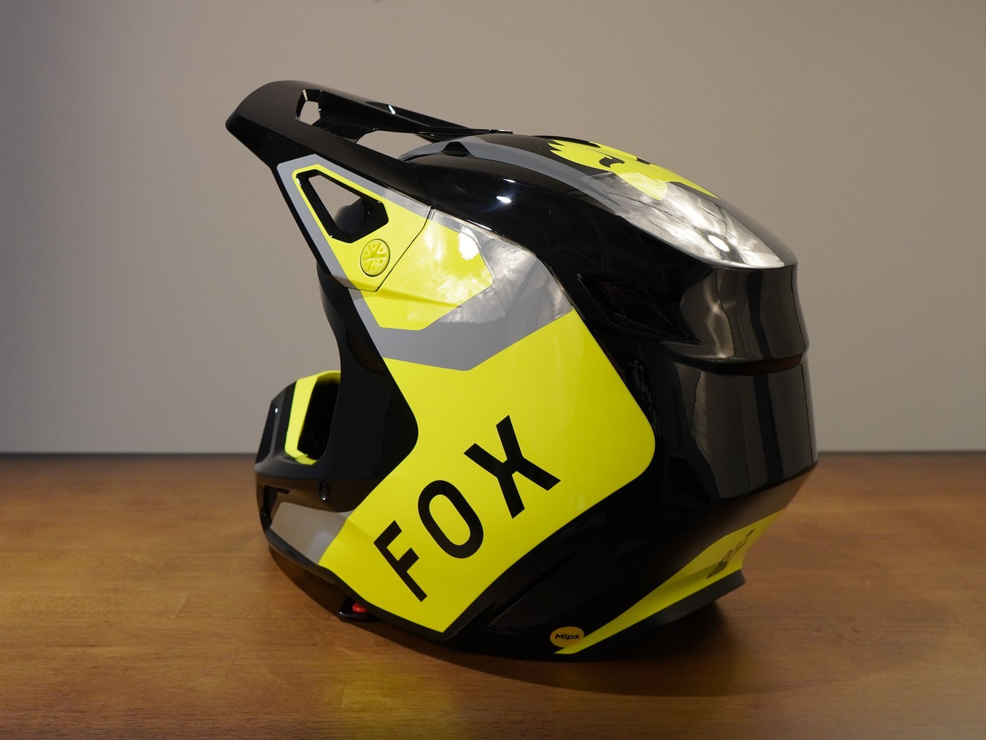 FOX V1 LEAN HELMET GRY/YEL (S)