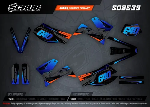Plastics + Graphics KTM LC4 SMC 620-660 1999-2004 LED Tail light included